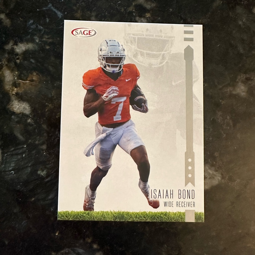Sage Football Card with Black and White Design